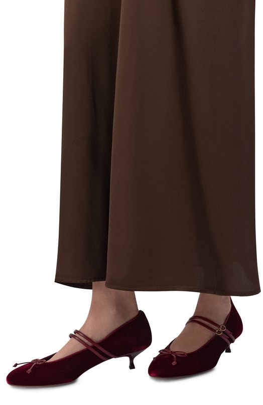 Комбинированные туфли Neous 00500V09N09/VELVET/LEATHER Бордовый  00500V09N09/VELVET/LEATHER Фото 2