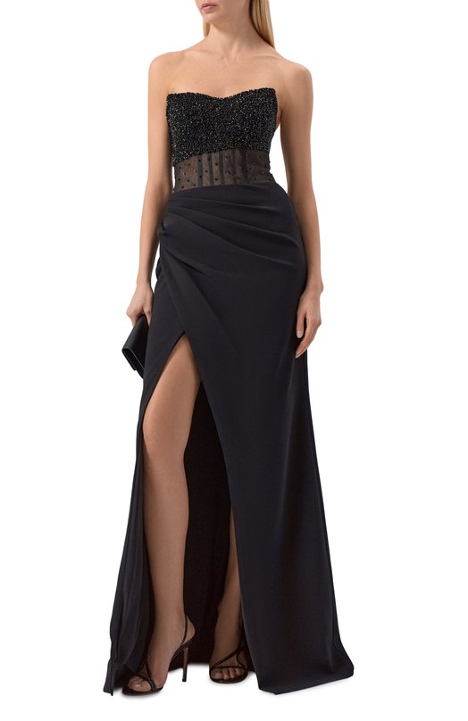 Платье с отделкой бисером Sasha Kim SK-00001847 Чёрный  SK-00001847 Фото 2