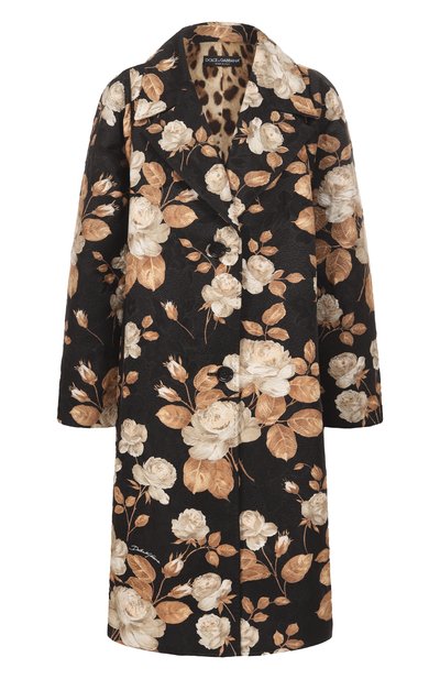 Женское пальто из хлопка и шелка DOLCE & GABBANA, арт. F0W3RT/FSTBR