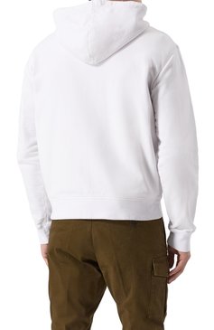 Мужской хлопковая толстовка DSQUARED2 белого цвета, арт. S74HG0174/S25539 | Фото 4 (Длина (для топов): Стандартные; Рукава: Длинные; Материал внешний: Хлопок; Мужское Кросс-КТ: Толстовка-одежда; Стили: Спорт-шик)