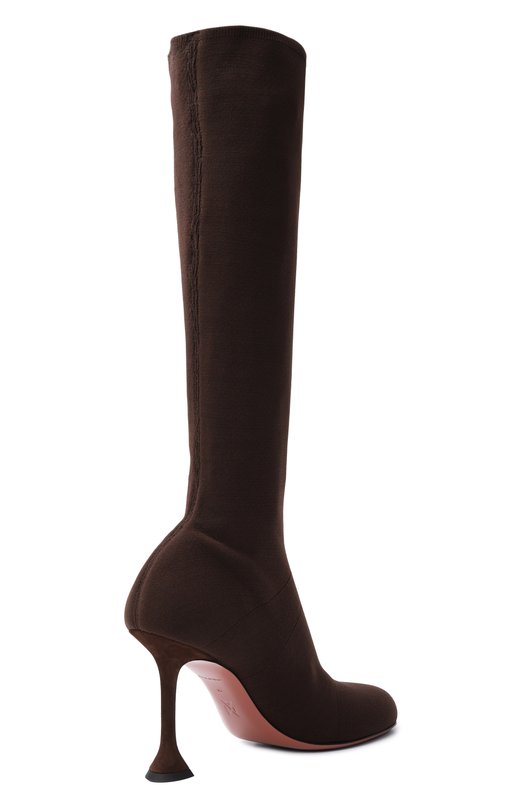 Текстильные сапоги Veneda 95 Amina Muaddi VENEDA STRETCH B00T 95/FINE KNIT Коричневый  VENEDA STRETCH B00T 95/FINE KNIT Фото 5