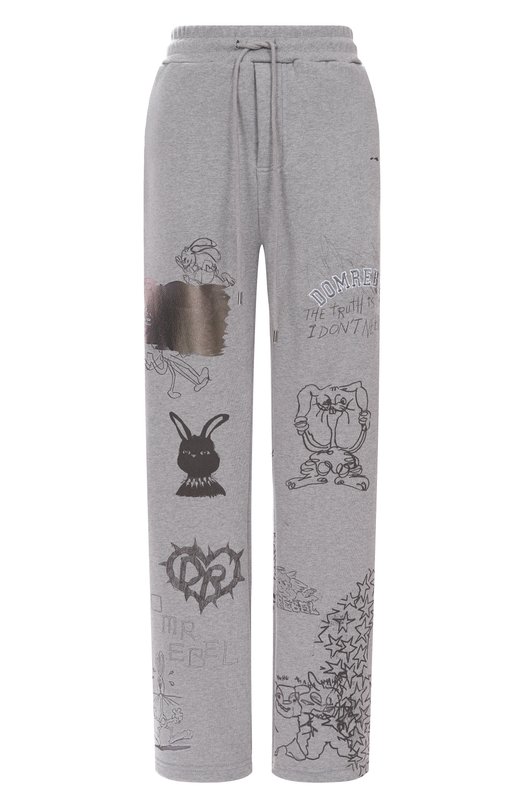 Хлопковые брюки DOMREBEL C0LLEGE SWEATPANTS Серый C0LLEGE SWEATPANTS