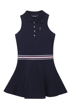 Детское хлопковое платье POLO RALPH LAUREN темно-синего цвета, арт. 311862342 | Фото 1 (Материал внешний: Хлопок; Девочки Кросс-КТ: Платье-одежда; Случай: Повседневный; Материал сплава: Проставлено; Драгоценные камни: Проставлено; Региональные ограничения белый список (Axapta Mercury): Не проставлено; Нос: Не проставлено; Рукава: Без рукавов; Ростовка одежда: 2 года | 92 см, 3 года | 98 см, 4 года | 104 см)