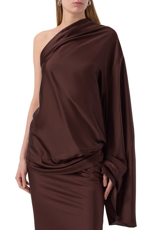 Атласный топ Rick Owens RP01E7234/SCH Коричневый  RP01E7234/SCH Фото 3