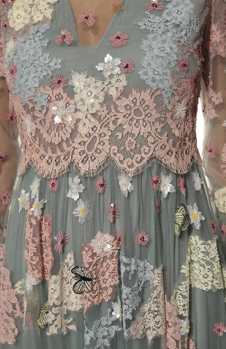 Женское платье VALENTINO разноцветного цвета, арт. SB3VD9894N8 | Фото 5 (Материал подклада: Вискоза; Ст�атус проверки: Проверено, Проверена категория; Материал внешний: Синтетический материал; Рукава: Длинные; Длина Ж (юбки, платья, шорты): Макси; Женское Кросс-КТ: Платье-одежда; Случай: Вечерний)