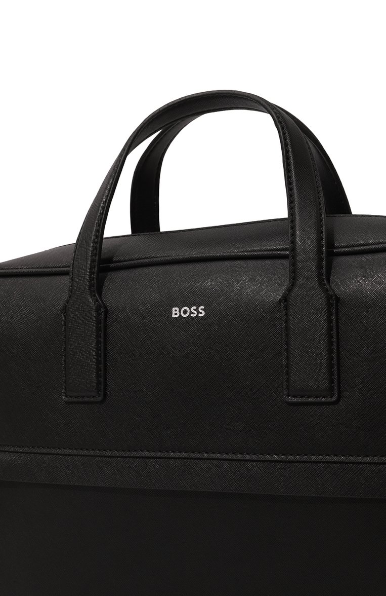 Мужская портфель BOSS черного цвета, арт. 50483563 | Фото 3 (Размер: large; Драгоценные камни: Проставлено; Ремень/цепочка: На ремешке; Материал: Натуральная кожа; Материал сплава: Проставлено; Сумки-технические: Портфели)