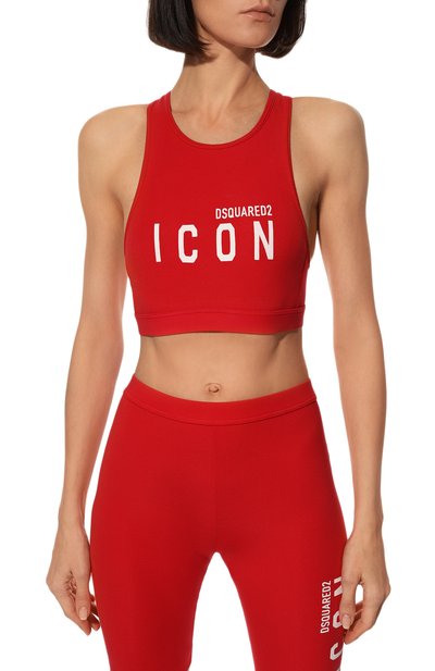 Топ DSQUARED2 красного цвета по цене 11850 руб., арт. D8RG04030, фото 3 Топ DSQUARED2, арт. D8RG04030, фото 3