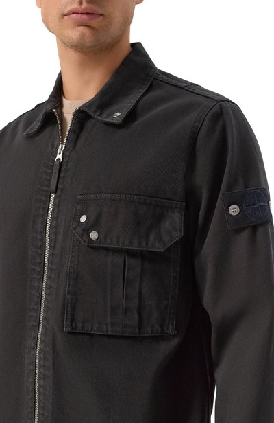 Джинсовая куртка-рубашка STONE ISLAND черного цвета по цене 73650 руб., арт. L1S141200002/S0J24, фото 5 Джинсовая куртка-рубашка STONE ISLAND, арт. L1S141200002/S0J24, фото 5