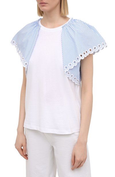 Хлопковая футболка REDVALENTINO белого цвета по цене 39950 руб., арт. VR0MG09I/5W5, фото 3 Хлопковая футболка REDVALENTINO, арт. VR0MG09I/5W5, фото 3