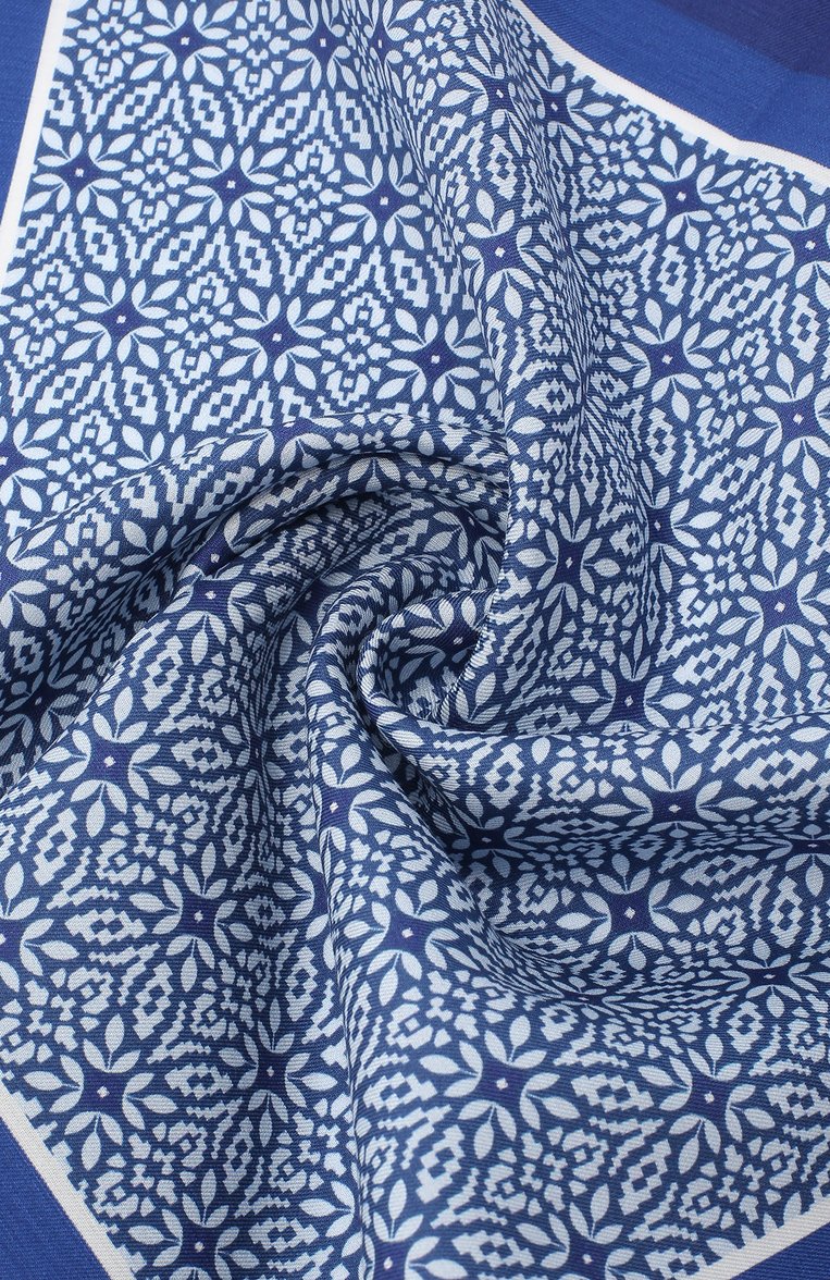 Мужской платок из хлопка и шелка ZEGNA синего цвета, арт. Z8J16/38B | Фото 2 (Материал: Хлопок, Текстиль, Шелк; Нос: Не проставлено; Региональные ограничения белый список (Axapta Mercury): Не проставлено)