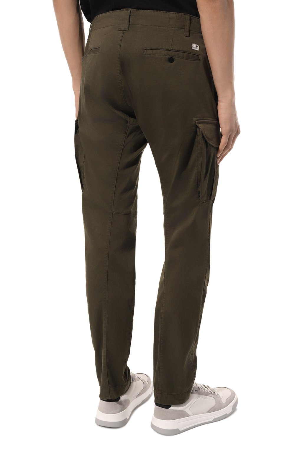 Хлопковые брюки C.P. COMPANY хаки цвета по цене 29950 руб., арт. 14CMPA056A-005694G, фото 4 Хлопковые брюки C.P. COMPANY, арт. 14CMPA056A-005694G, фото 4