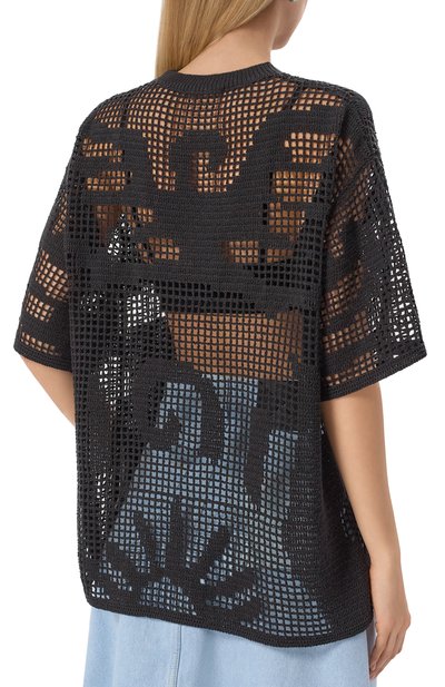 Хлопковый пуловер NANUSHKA черного цвета по цене 62150 руб., арт. NW25SSTP24499, фото 4 Хлопковый пуловер NANUSHKA, арт. NW25SSTP24499, фото 4