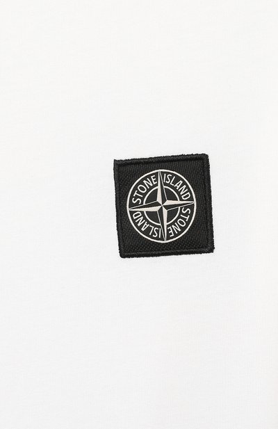 Хлопковая футболка STONE ISLAND белого цвета по цене 12350 руб., арт. 761620147/4, фото 3 Хлопковая футболка STONE ISLAND, арт. 761620147/4, фото 3