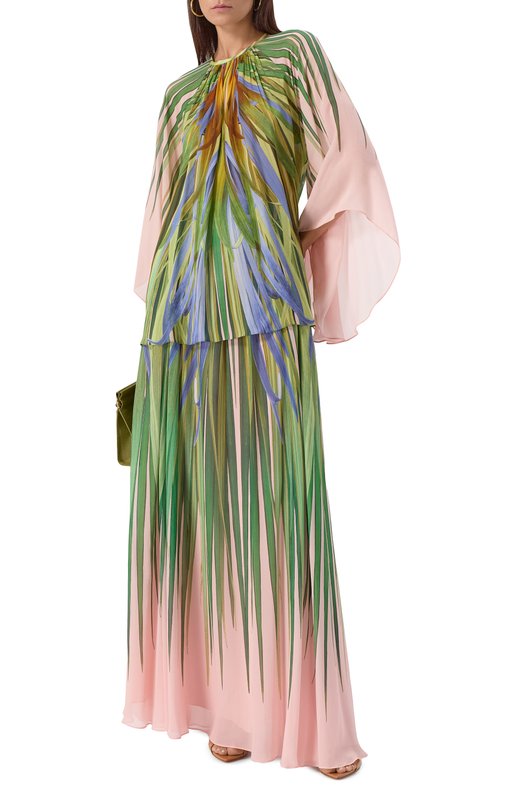 Блузка из вискозы Elie Saab T0193PP25/VI005 Зелёный  T0193PP25/VI005 Фото 2