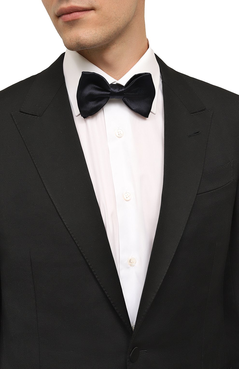 Шелковый галстук-бабочка KITON темно-синего цвета по цене 28150 руб., арт. UPAPC07201, фото 2 Шелковый галстук-бабочка KITON, арт. UPAPC07201, фото 2