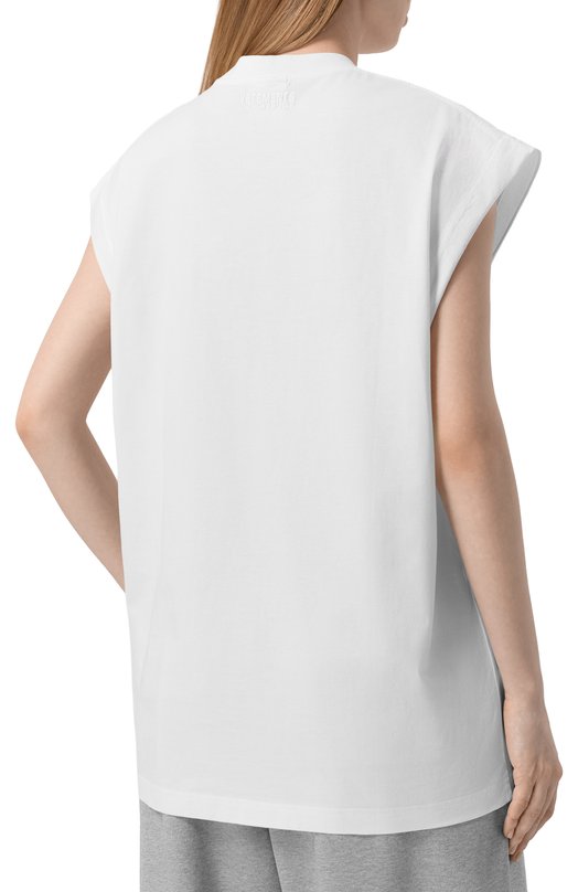 Хлопковая футболка VETEMENTS ME76TR175W/1200 LIGHT JERSEY Белый  ME76TR175W/1200 LIGHT JERSEY Фото 4