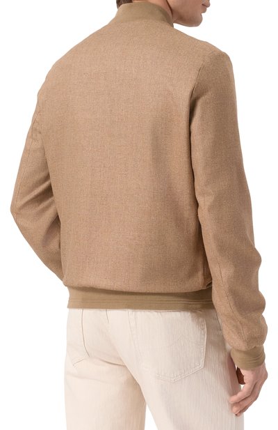 Бомбер из шелка и шерсти CORNELIANI бежевого цвета по цене 115500 руб., арт. 27L588/2718266, фото 4 Бомбер из шелка и шерсти CORNELIANI, арт. 27L588/2718266, фото 4