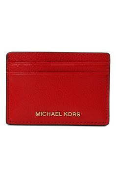 Женский кожаный футляр для кредитных карт MICHAEL MICHAEL KORS красного цвета, арт. 34F9GF6D0L/ | Фото 1 (Материал: Натуральная кожа; Материал сплава: Проставлено; Нос: Не проставлено)