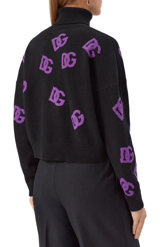 Шерстяной свитер Dolce & Gabbana FXW04T/JCVYX Чёрный  FXW04T/JCVYX Фото 4