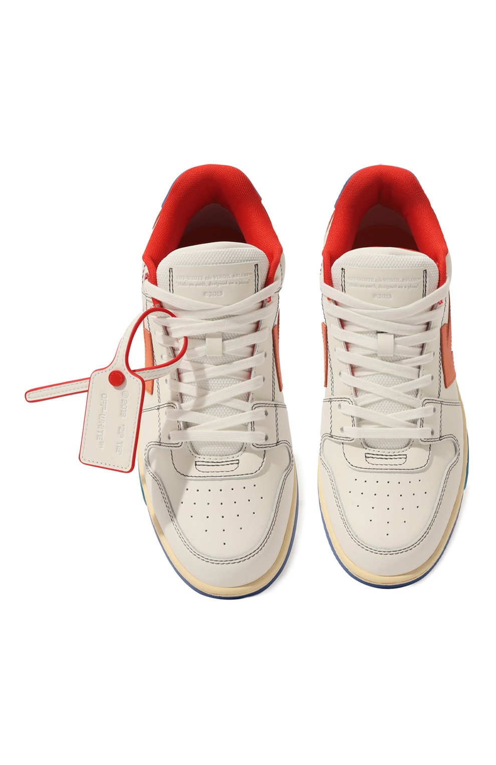 Кожаные кеды out of office OFF-WHITE, арт. 0MIA189S24LEA012, фото 6