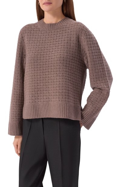 Кашемировый пуловер WINDSOR коричневого цвета по цене 87650 руб., арт. 52 DP614 10000805, фото 3 Кашемировый пуловер WINDSOR, арт. 52 DP614 10000805, фото 3