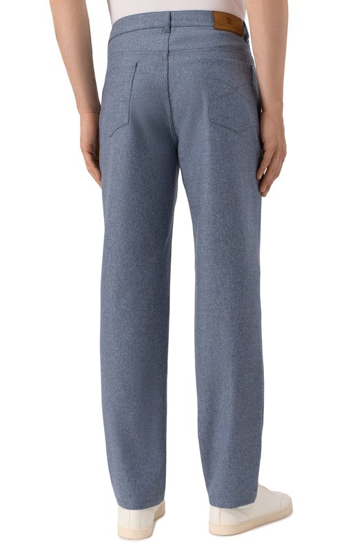 Шерстяные брюки Brunello Cucinelli M038PF1010 Голубой  M038PF1010 Фото 4
