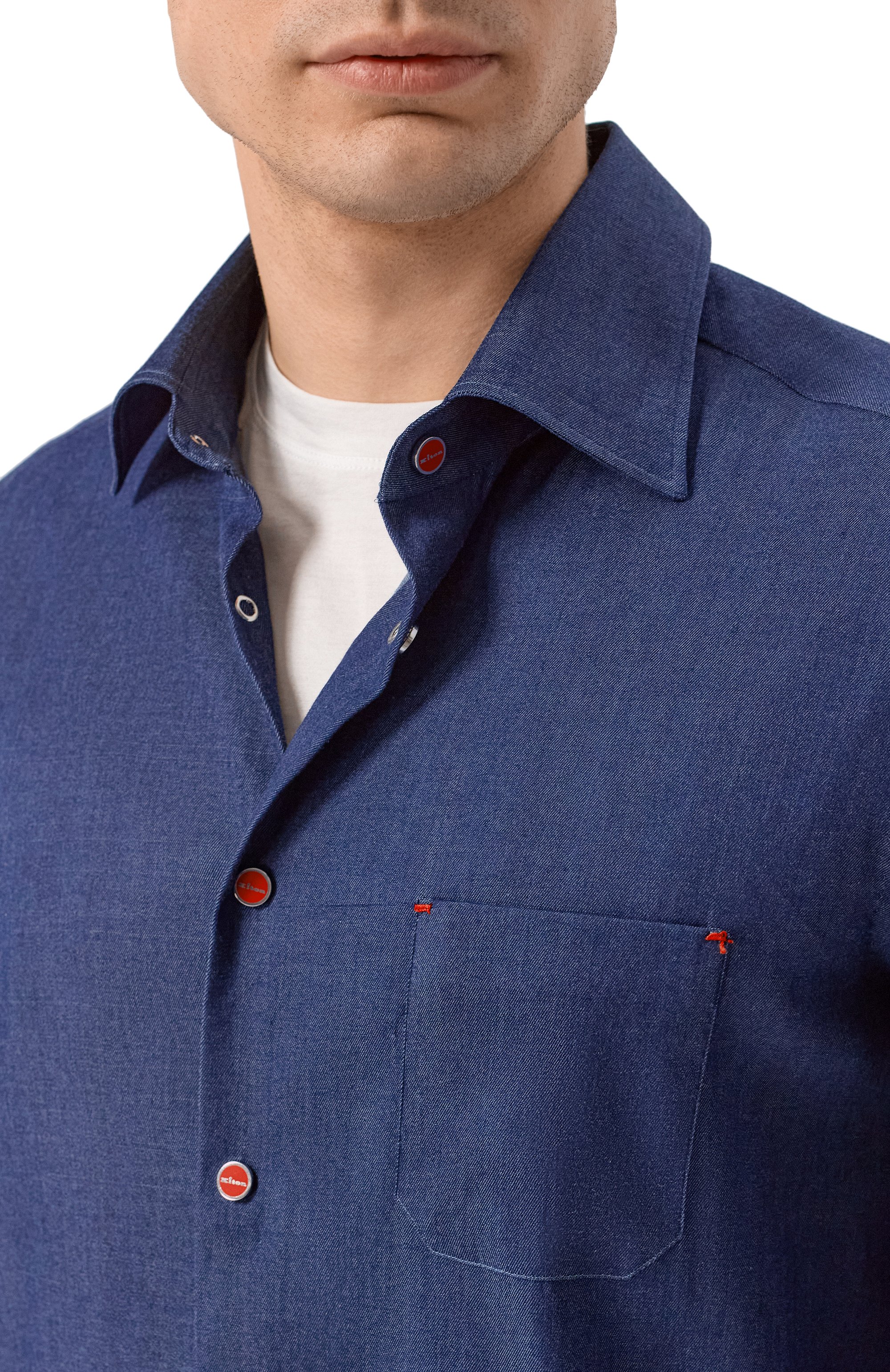 Джинсовая рубашка KITON, арт. UMCNERPH09696, фото 5