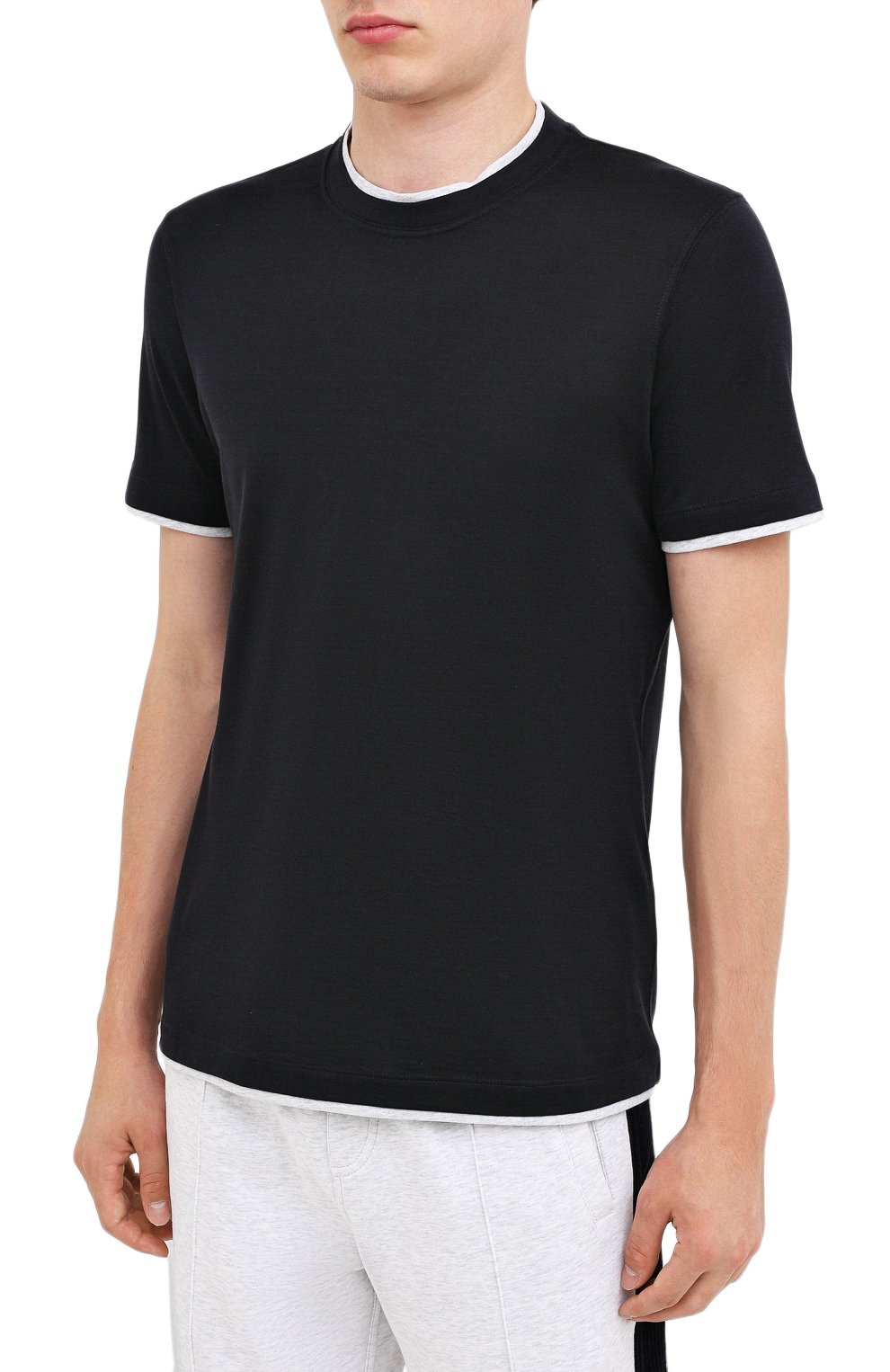 Футболка из шелка и хлопка BRUNELLO CUCINELLI, ар т. MTS377427, фото 3