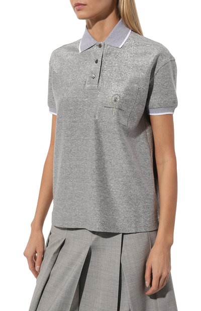 Поло изо льна и хлопка BRUNELLO CUCINELLI, арт. ML947B1282, фото 3