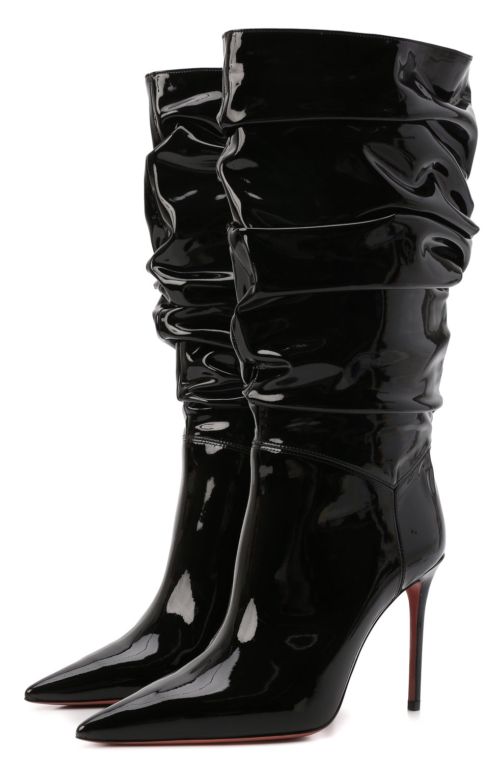 Кожаные сапоги jahleel AMINA MUADDI, арт. JAHLEEL B00TIE/PATENT/BLACK, фото 1