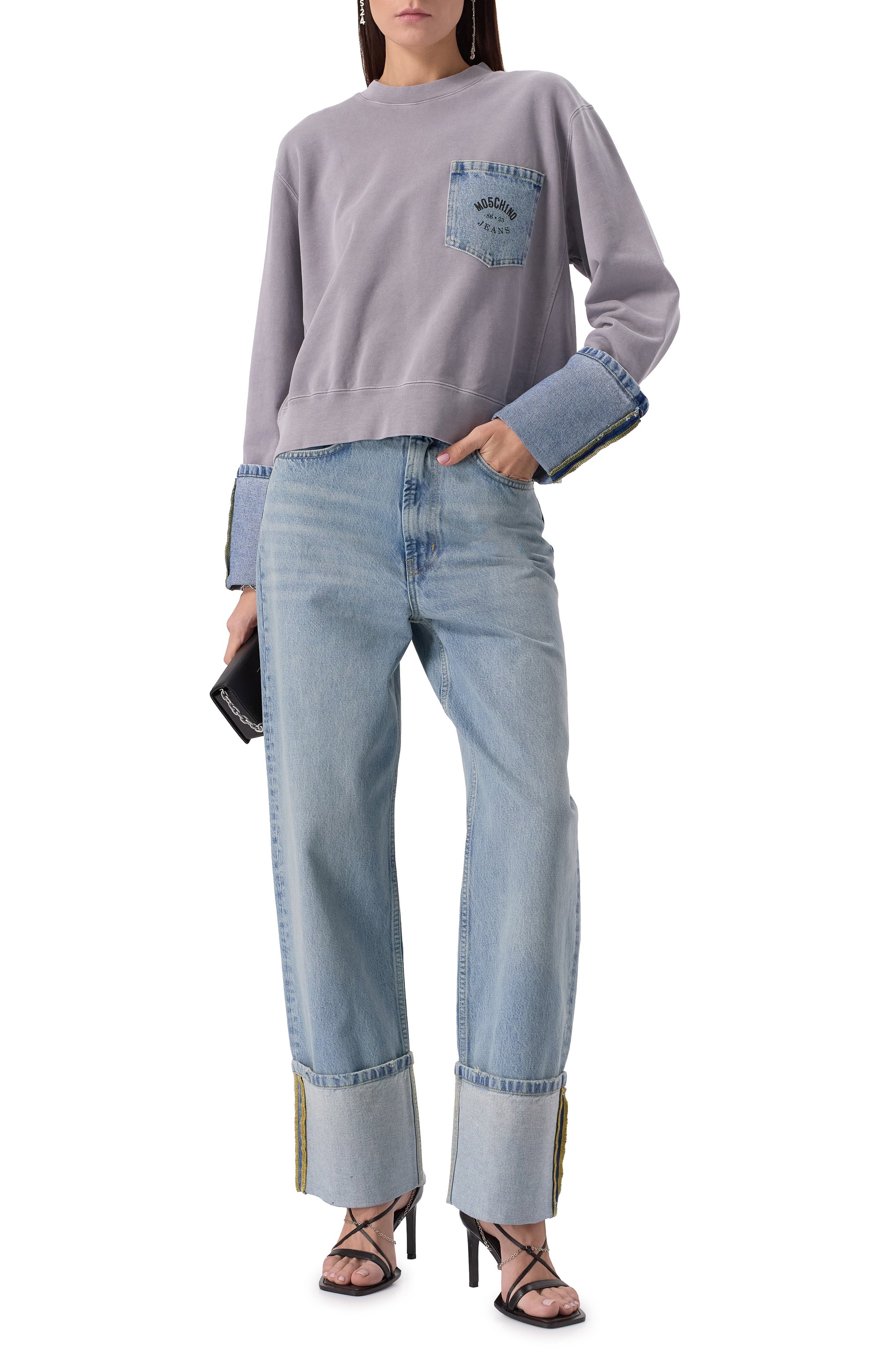 Хлопковый свитшот M05CH1NO JEANS, арт. A1709/3228, фото 2