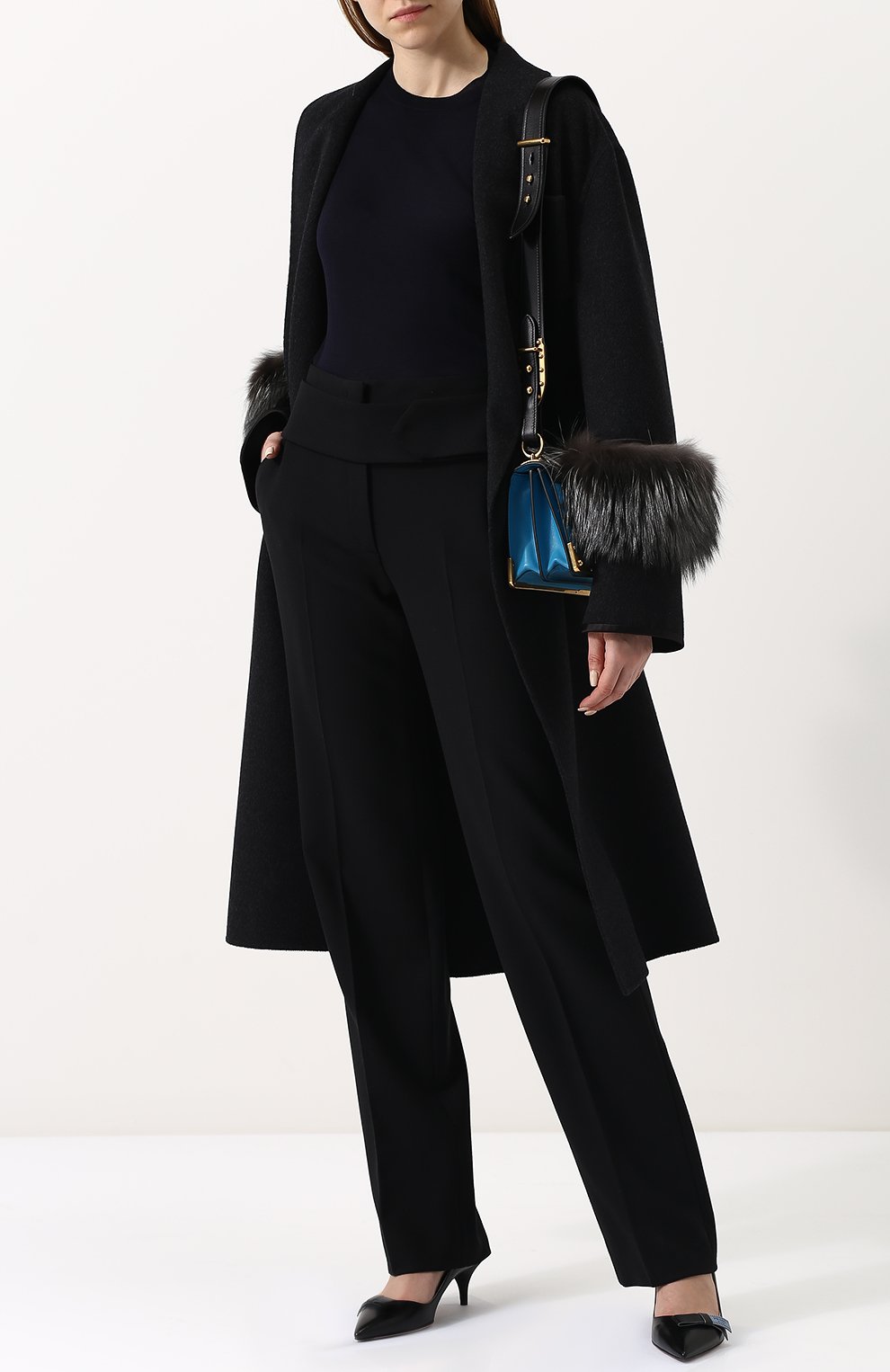 Однотонные расклешенные брюки со стрелками PRADA, арт. P287A-TSQ-F0002, фото 6