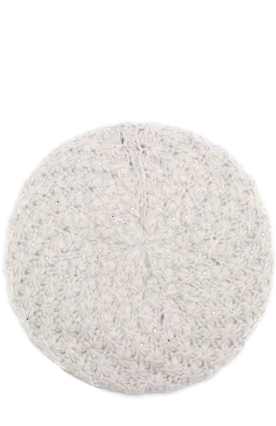 Кашемировый берет с отделкой стразами WILLIAM SHARP светло-серого цвета по цене 46650 руб., арт. A98-3, фото 1 Кашемировый берет с отделкой стразами WILLIAM SHARP, арт. A98-3, фото 1