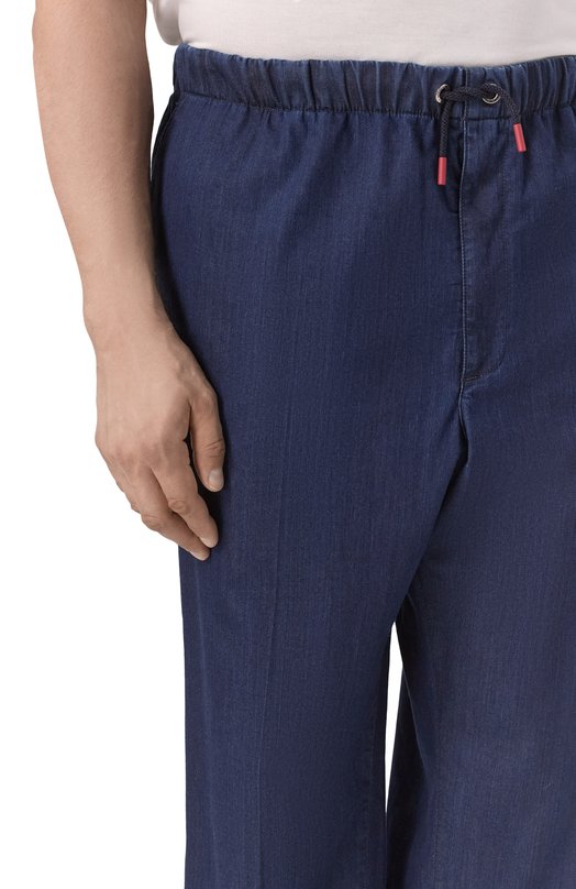 Хлопковые брюки Kiton UPR003LK0620F02 Синий  UPR003LK0620F02 Фото 5