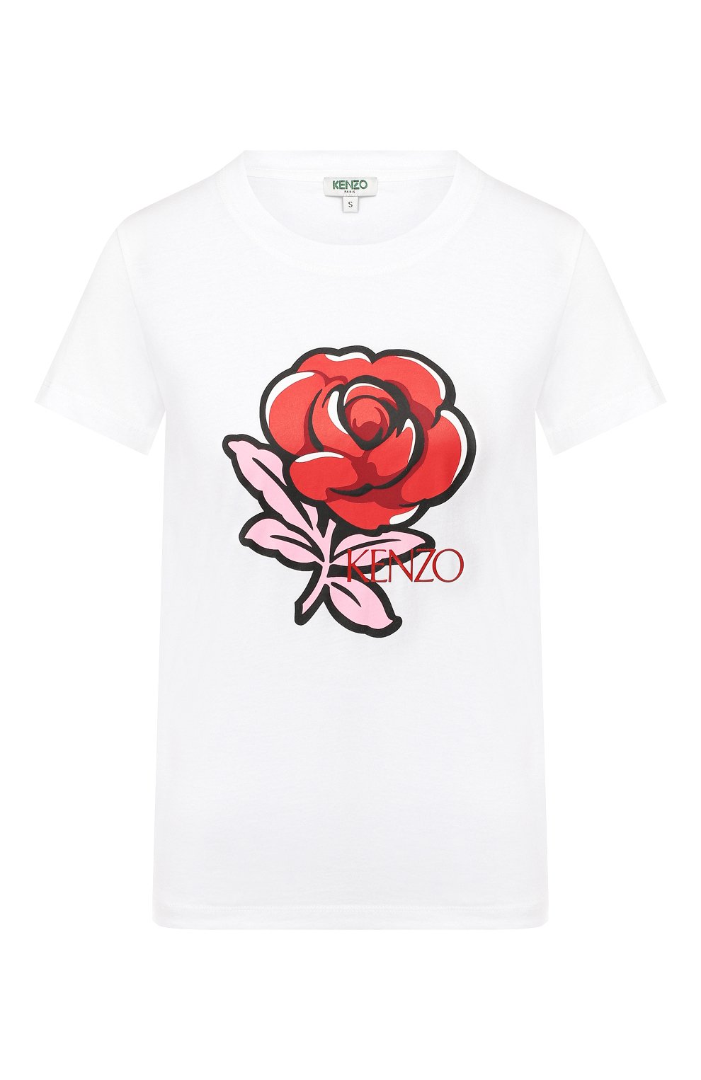 Хлопковая футболка KENZO белого цвета по цене 10450 руб., арт. 2TS785990, фото 1 Хлопковая футболка KENZO, арт. 2TS785990, фото 1