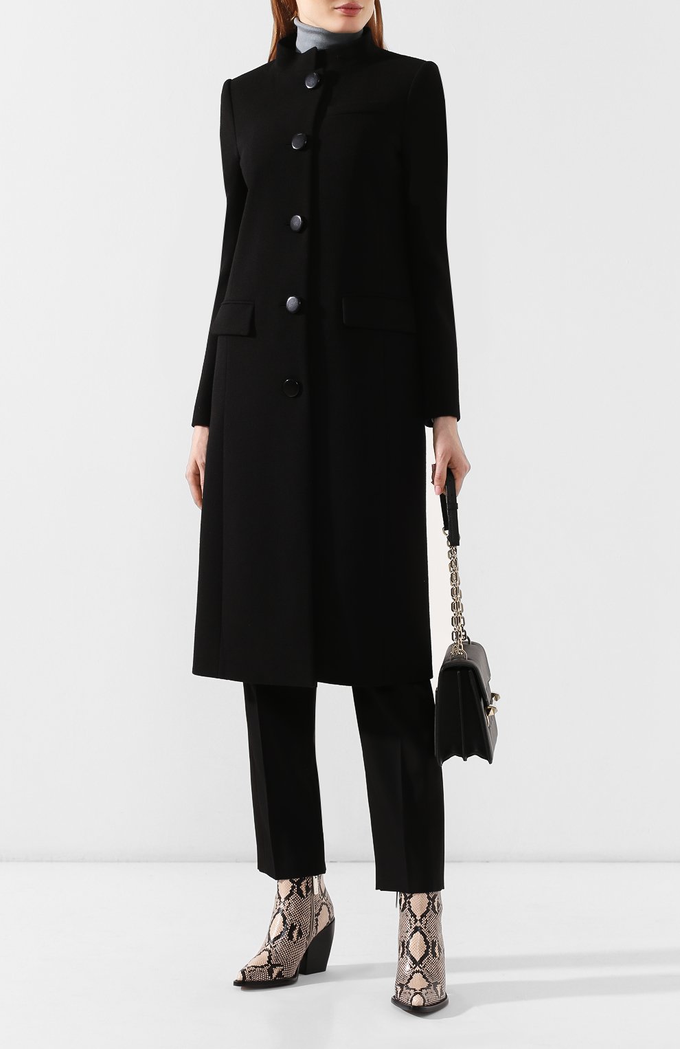Шерстяное пальто GIVENCHY черного цвета по цене 290500 руб., арт. BWC05B127Y, фото 2 Шерстяное пальто GIVENCHY, арт. BWC05B127Y, фото 2