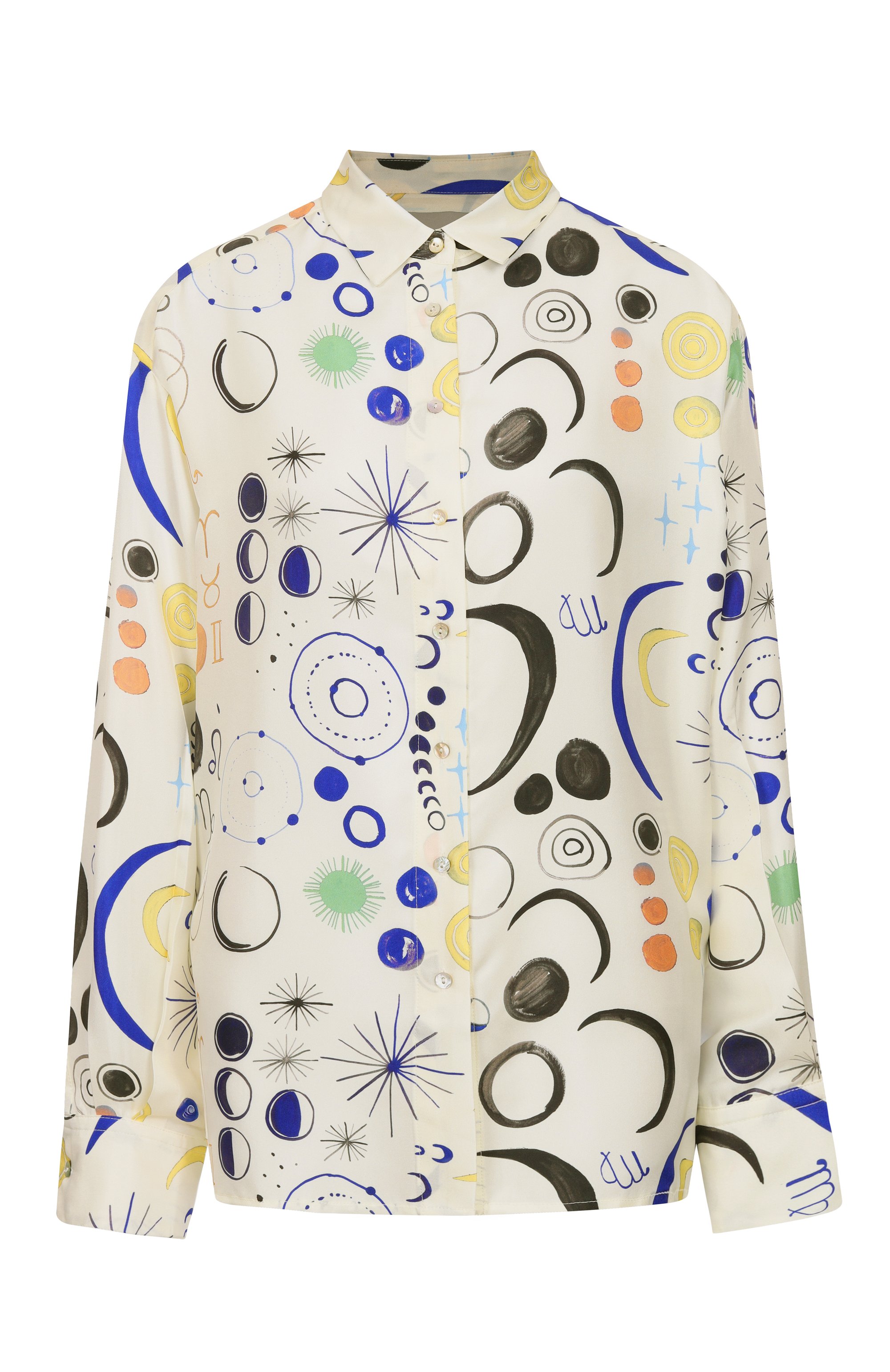 Шелковая рубашка ASCENO кремового цвета по цене 41700 руб., арт. RS25_T063F04, фото 1 Шелковая рубашка ASCENO, арт. RS25_T063F04, фото 1