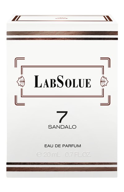 Парфюмерная вода 7 sandalo (20ml) LABSOLUE бесцветного цвета по цене 9530 руб., арт. 8011530970307, фото 2 Парфюмерная вода 7 sandalo (20ml) LABSOLUE, арт. 8011530970307, фото 2