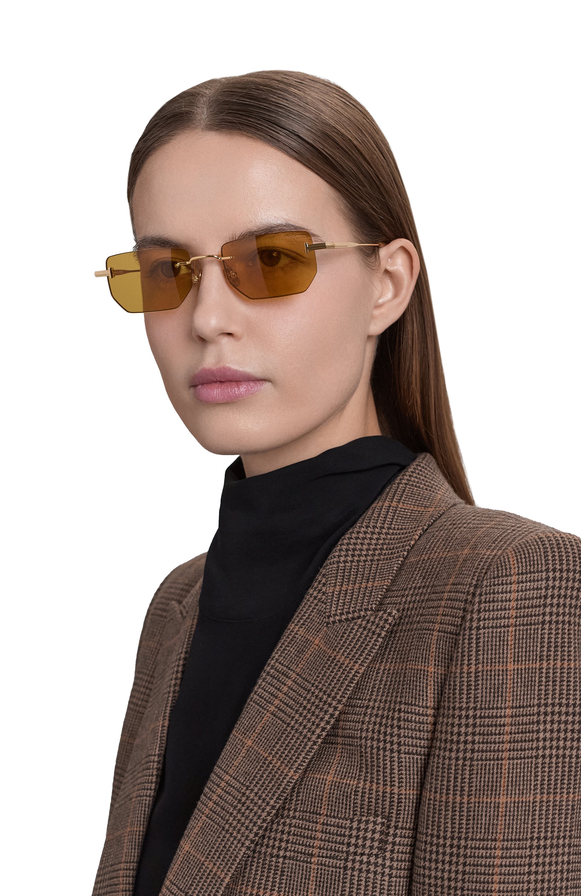 Солнцезащитные очки TOM FORD желтого цвета по цене 65500 руб., арт. TF1355 30E, фото 3 Солнцезащитные очки TOM FORD, арт. TF1355 30E, фото 3