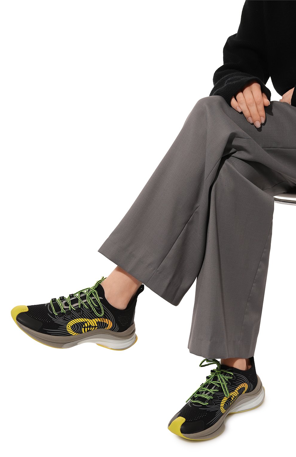 Текстильные кроссовки gucci run GUCCI, арт. 680939 USM10, фото 3