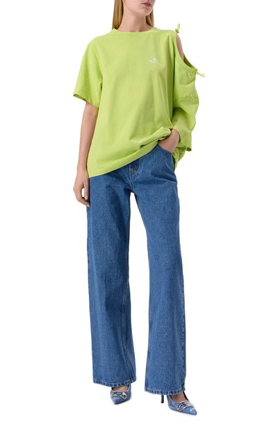 Хлопковая футболка RED SEPTEMBER зеленого цвета по цене 15000 руб., арт. 924.02.TSS08.31, фото 2 Хлопковая футболка RED SEPTEMBER, арт. 924.02.TSS08.31, фото 2