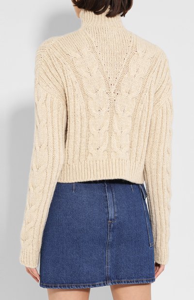 Свитер NANUSHKA бежевого цвета по цене 43500 руб., арт. ERIA_BEIGE_CABLE KNIT, фото 4 Свитер NANUSHKA, арт. ERIA_BEIGE_CABLE KNIT, фото 4