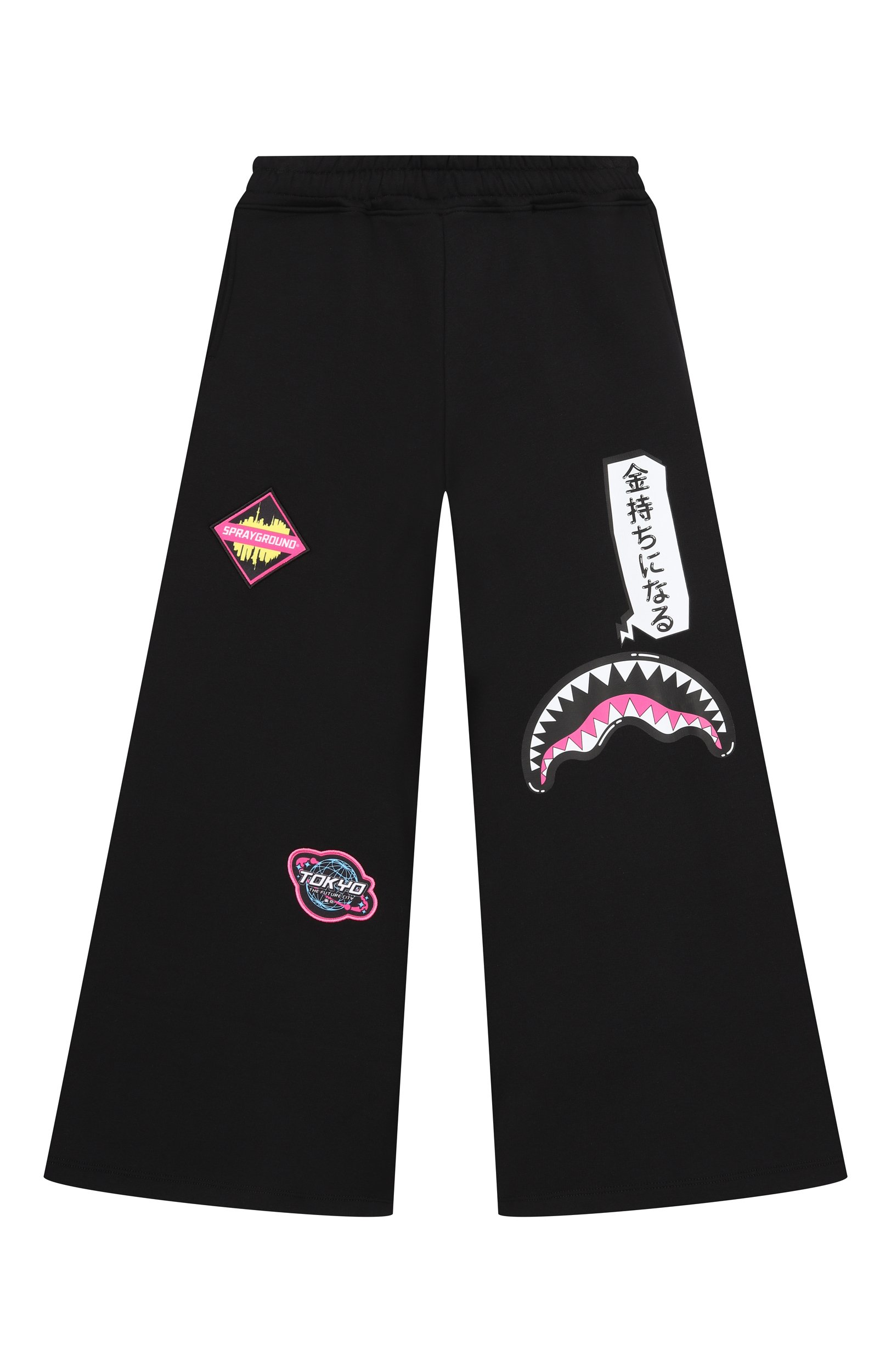 Хлопковые брюки SPRAYGROUND черного цвета по цене 15850 руб., арт. SPY1552GBLK/SHARK IN JAPAN PANTS BLACK, фото 1 Хлопковые брюки SPRAYGROUND, арт. SPY1552GBLK/SHARK IN JAPAN PANTS BLACK, фото 1
