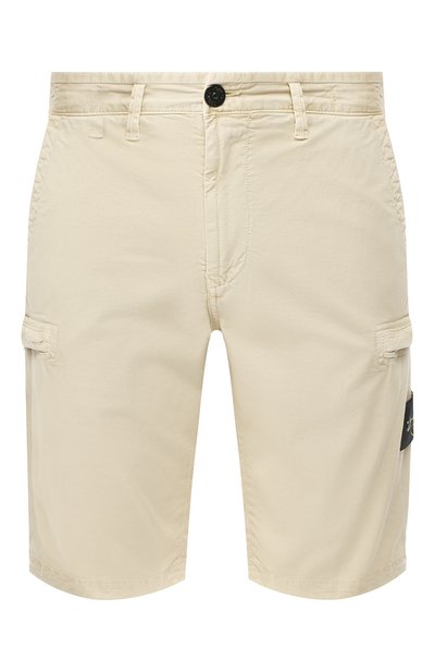 Хлопковые шорты STONE ISLAND бежевого цвета по цене 22850 руб., арт. 7015L0504, фото 1 Хлопковые шорты STONE ISLAND, арт. 7015L0504, фото 1