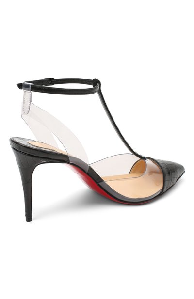 Туфли nosy strass 85 CHRISTIAN LOUBOUTIN, арт. nosy strass 85 pvc/croco lucido/suede, фото 4
