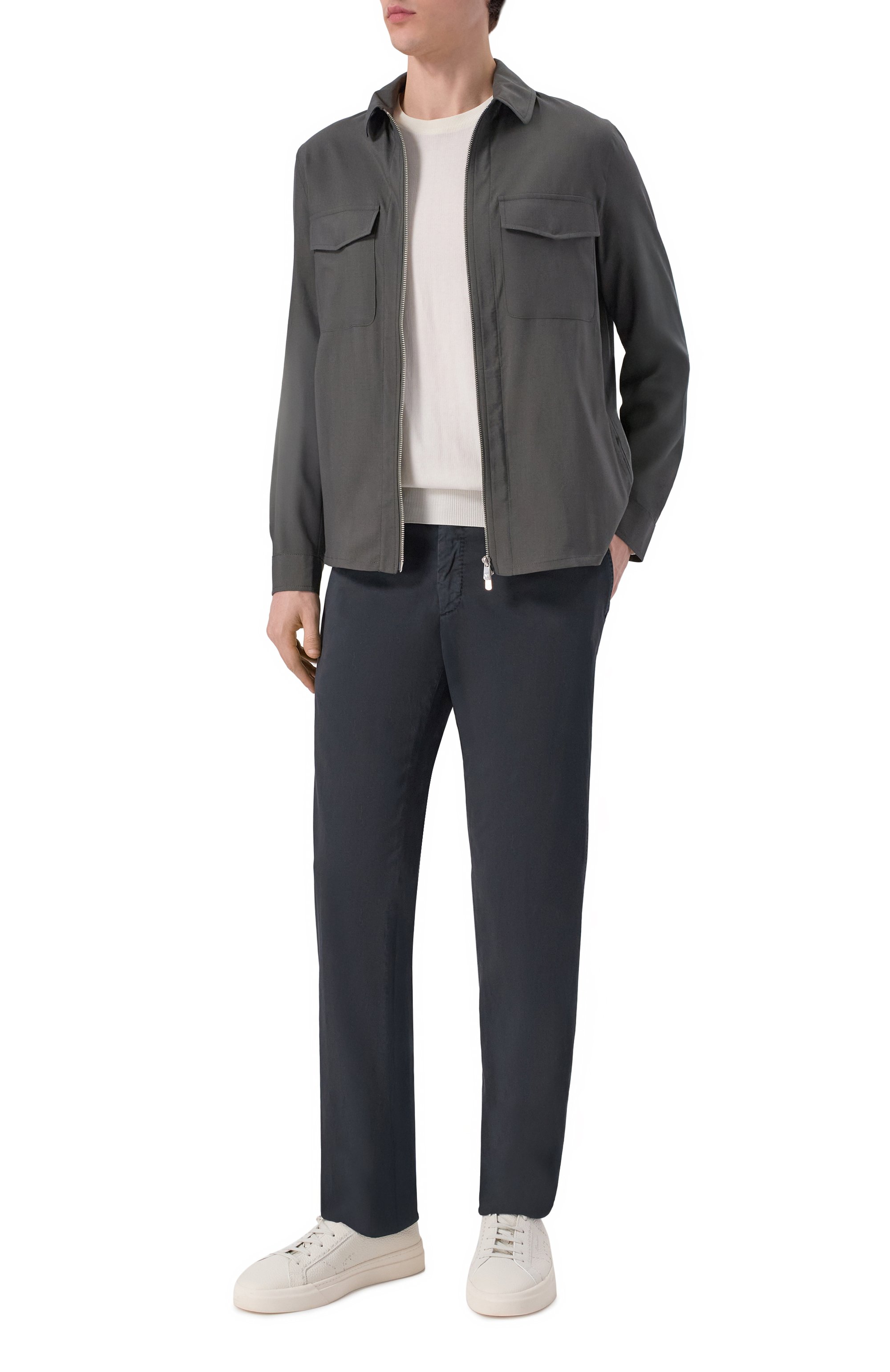 Брюки из хлопка и шелка MARCO PESCAROLO, арт. SLIM80/5300, фото 2