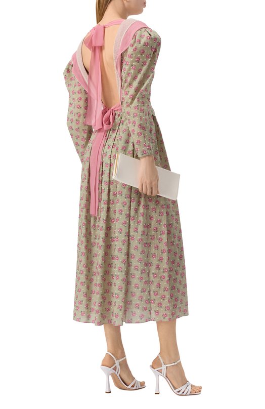 Хлопковое платье Ulyana Sergeenko ABM008SS24P1603Т24 Зелёный  ABM008SS24P1603Т24 Фото 2