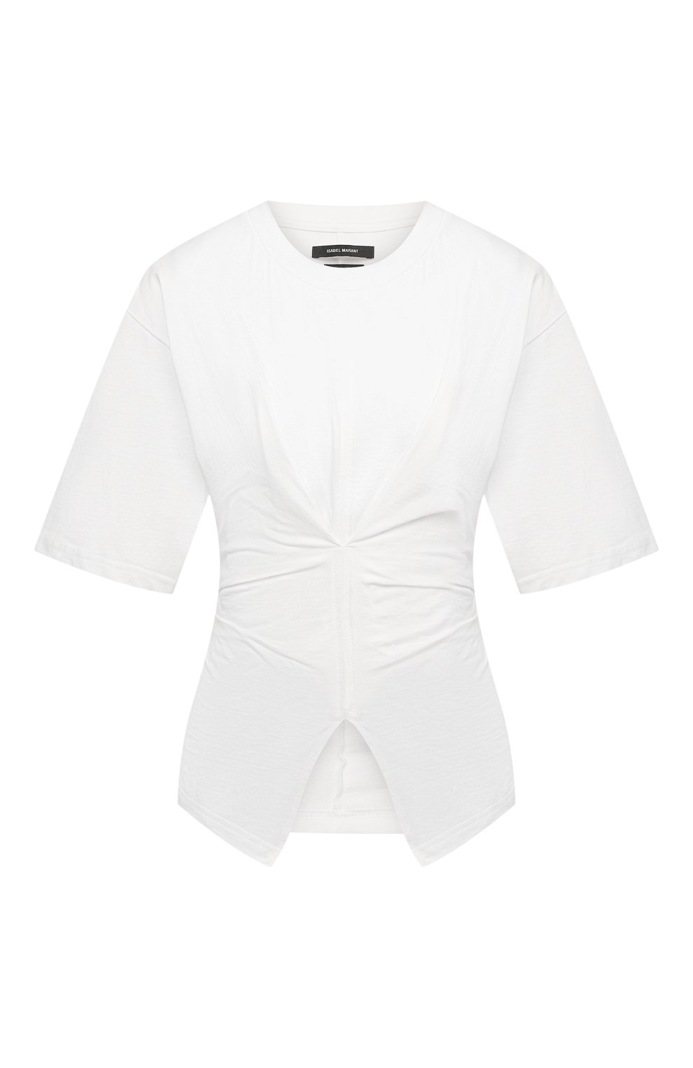 Хлопковая футболка ISABEL MARANT белого цвета по цене 37650 руб., арт. TS0788-21E033I/S0Y0NA, фото 1 Хлопковая футболка ISABEL MARANT, арт. TS0788-21E033I/S0Y0NA, фото 1