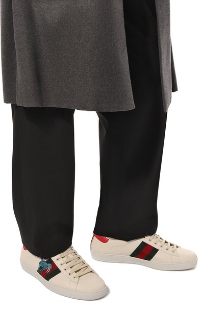 Кожаные кеды ace gucci x freya hartas GUCCI, арт. 659219 1XG60, фото 3