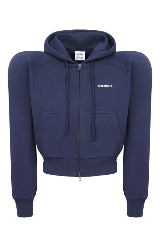 Хлопковая толстовка VETEMENTS WE76ZU497N/1302 M0LLET0N Синий WE76ZU497N/1302 M0LLET0N